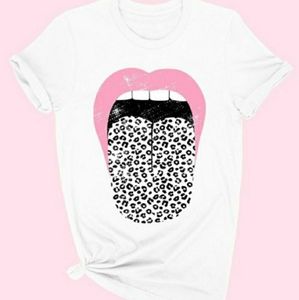 👄Leopard Lips Graphic Tshirt